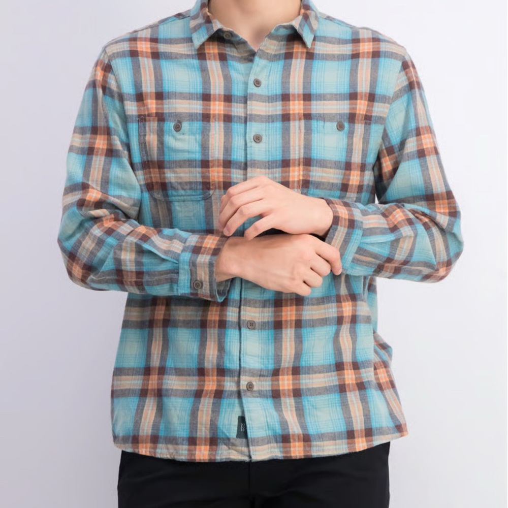 BIXBY Regular Fit Long Sleeve Plaid Flannel Button Down Shirt Men’s Size Large